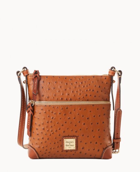 Dooney Ostrich Letter Carrier Caramel ID-CzjNLVhz - Click Image to Close