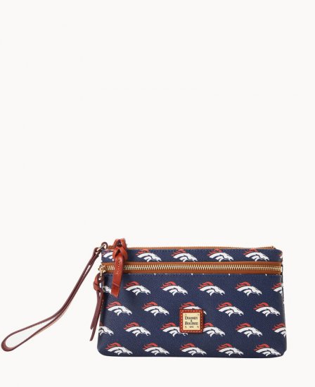 Dooney NFL Broncos Double Zip Wristlet Denver Broncos ID-lnUxmJ3O - Click Image to Close