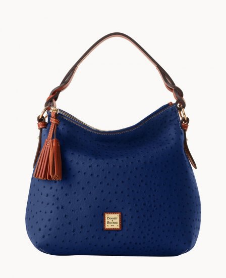 Dooney Ostrich Twist Strap Hobo Navy ID-HzhcC6wX - Click Image to Close