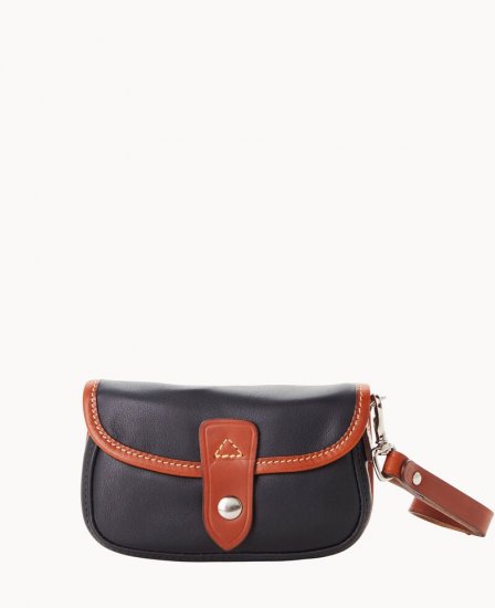 Dooney Oncour Elba Flap Wristlet Black ID-A7f9ADIO - Click Image to Close