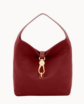 Dooney Florentine Logo Lock Shoulder Bag Bordeaux ID-CiChsriw