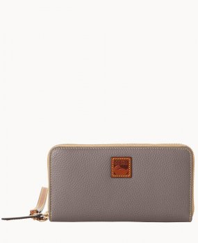 Dooney Pebble Grain Large Zip Around Wristlet Elephant ID-HYBcQcod