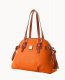 Dooney Pebble Grain Domed Satchel Clementine ID-4iV4HfF0