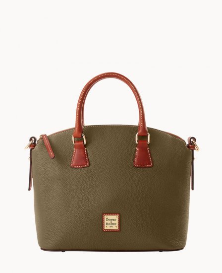 Dooney Pebble Grain Domed Satchel Olive ID-dtU1pg2o - Click Image to Close