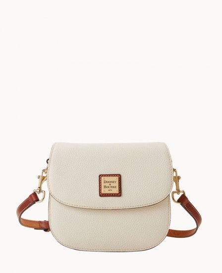 Dooney Pebble Grain Saddle Bag White ID-L4J1MFqz - Click Image to Close