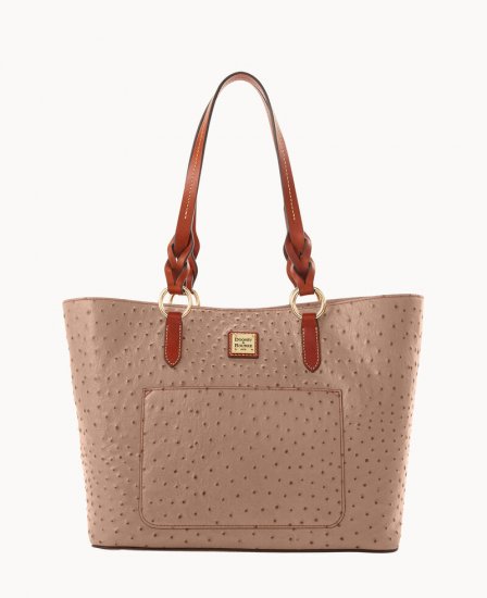 Dooney Ostrich Tammy Tote Light Taupe ID-82ZMNni3 - Click Image to Close