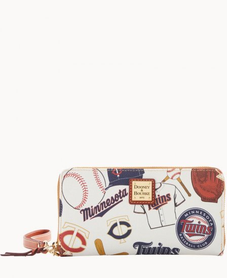 Dooney MLB Twins Large Zip Around Wristlet TWINS ID-Lm3rrXrL - Click Image to Close