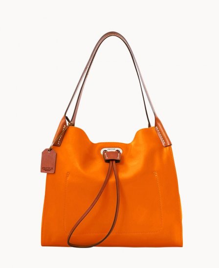 Dooney Oncour Elba Small Full Up Two Tangerine ID-zHEZy3Ll - Click Image to Close