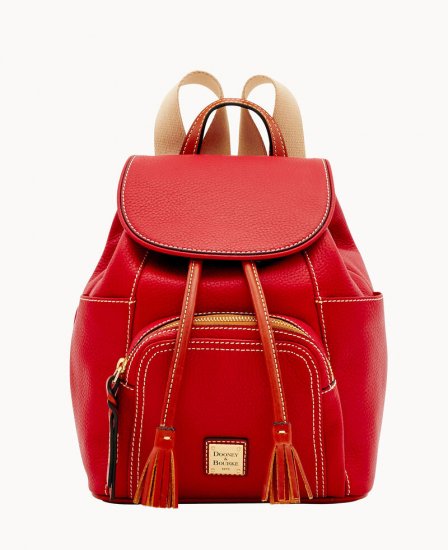 Dooney Pebble Grain Medium Murphy Backpack Red ID-7fHuRedE - Click Image to Close