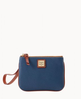 Dooney Pebble Grain Stadium Wristlet Jeans ID-8XINpTiP