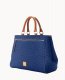 Dooney Ostrich Zip Satchel Navy ID-pN9OR7QB