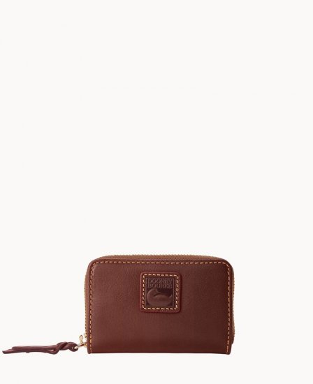 Dooney Florentine Large Zip Around Credit Card Case Chestnut ID-uOVQeqGa - Click Image to Close