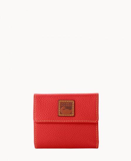 Dooney Pebble Grain Small Flap Credit Card Wallet Red ID-xIYaK7PS - Click Image to Close