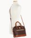 Dooney Ostrich Domed Zip Satchel Brown Tmoro ID-lnjdEdkH