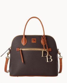 Dooney Pebble Grain Large Domed Satchel Brown Tmoro ID-EDDCePPM