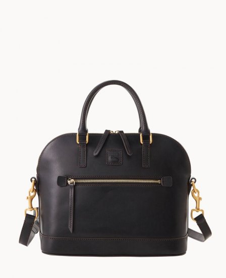 Dooney Florentine Domed Satchel Black Black ID-Lm2dYILr - Click Image to Close