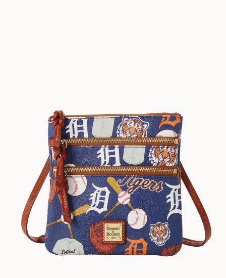 Dooney MLB Tigers N S Triple Zip Crossbody Tigers ID-IxdwugWq - Click Image to Close