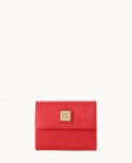 Dooney Saffiano Small Flap Credit Card Wallet Tomato ID-xHYcx72O