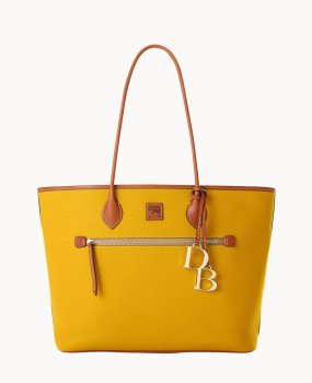 Dooney Pebble Grain Large Tote Mustard ID-rwULtWfZ