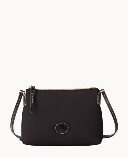 Dooney Nylon Crossbody Pouchette Black Black ID-J8zG3GAD - Click Image to Close