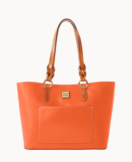 Dooney Wexford Leather Tammy Tote Coral ID-WAOBW4DF - Click Image to Close