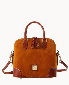 Dooney Suede Domed Satchel Honey ID-2nS82Tp1