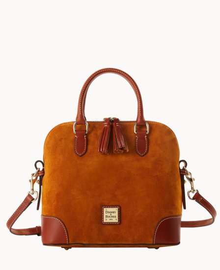 Dooney Suede Domed Satchel Honey ID-2nS82Tp1 - Click Image to Close