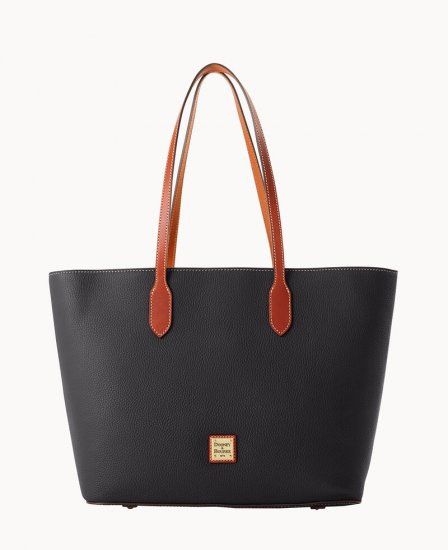 Dooney Pebble Grain Large Tote Black ID-Rps4ELfv - Click Image to Close