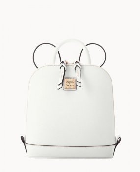 Dooney Saffiano Small Zip Pod Backpack Off White ID-Y93ajpJY