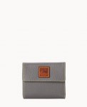 Dooney Pebble Grain Small Flap Credit Card Wallet Slate ID-wEWOSrVz