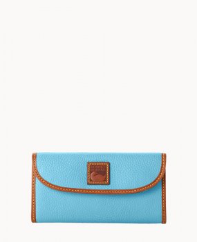 Dooney Pebble Grain Continental Clutch Sky Blue ID-hz524kFJ