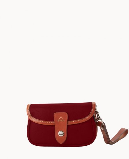 Dooney Oncour Cabriolet Flap Wristlet Claret ID-5ifU17WJ - Click Image to Close