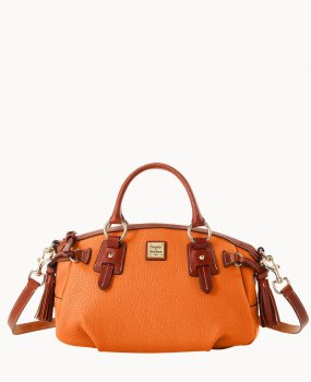 Dooney Pebble Grain Medium Mail Satchel Clementine ID-lCd3YR7F