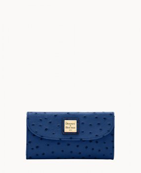 Dooney Ostrich Continental Clutch Navy ID-oY5H3Dyd