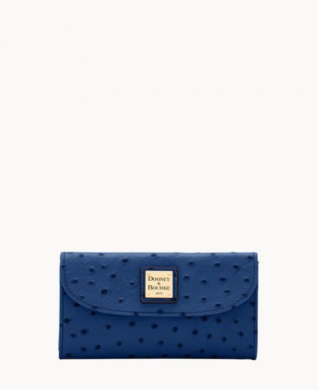 Dooney Ostrich Continental Clutch Navy ID-oY5H3Dyd - Click Image to Close