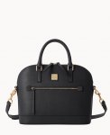 Dooney Saffiano Domed Zip Satchel Black ID-LOfXDkWV