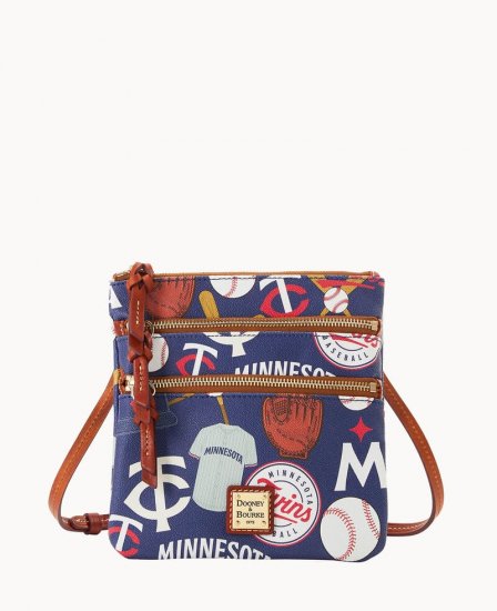 Dooney MLB Twins N S Triple Zip Crossbody Twins ID-W7HR1EN8 - Click Image to Close