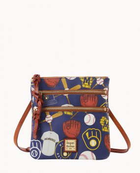 Dooney MLB Brewers N S Triple Zip Crossbody Brewers ID-8AjjiC3f