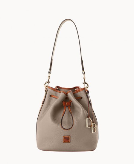 Dooney Pebble Grain Drawstring Taupe ID-MkSYMOTp - Click Image to Close