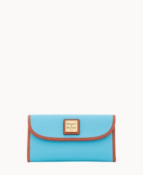 Dooney Pebble Grain Continental Clutch Sky Blue ID-w9vXsQMB