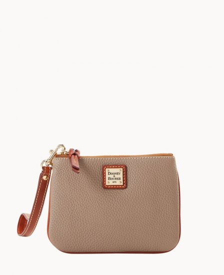 Dooney Pebble Grain Stadium Wristlet Taupe ID-olD0nETy - Click Image to Close