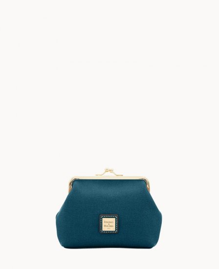 Dooney Saffiano Large Framed Purse Deep Teal ID-SN3pPuQC - Click Image to Close