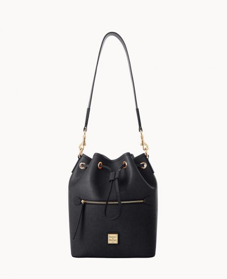 Dooney Saffiano Drawstring Black ID-puddd4kF - Click Image to Close