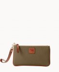 Dooney Pebble Grain Medium Wristlet Olive ID-5aULwv64