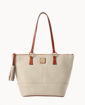 Dooney Pebble Grain Small Tobi Tote Bone ID-XvTEFmVw