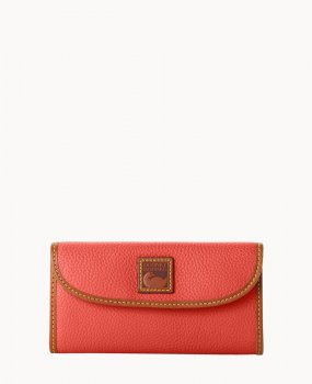 Dooney Pebble Grain Continental Clutch Geranium ID-S1UR6AKI