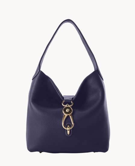 Dooney Pebble Grain Small Logo Lock Sac Midnight Blue ID-buWYpjL8 - Click Image to Close