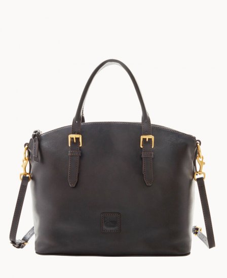 Dooney Florentine Domed Satchel Black Black ID-nmmiAJoO - Click Image to Close