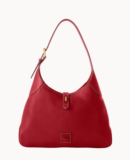 Dooney Florentine Crescent Hobo Red ID-1YP25rDf - Click Image to Close