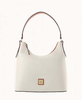 Dooney Pebble Grain Hobo White ID-Y5FiOPph